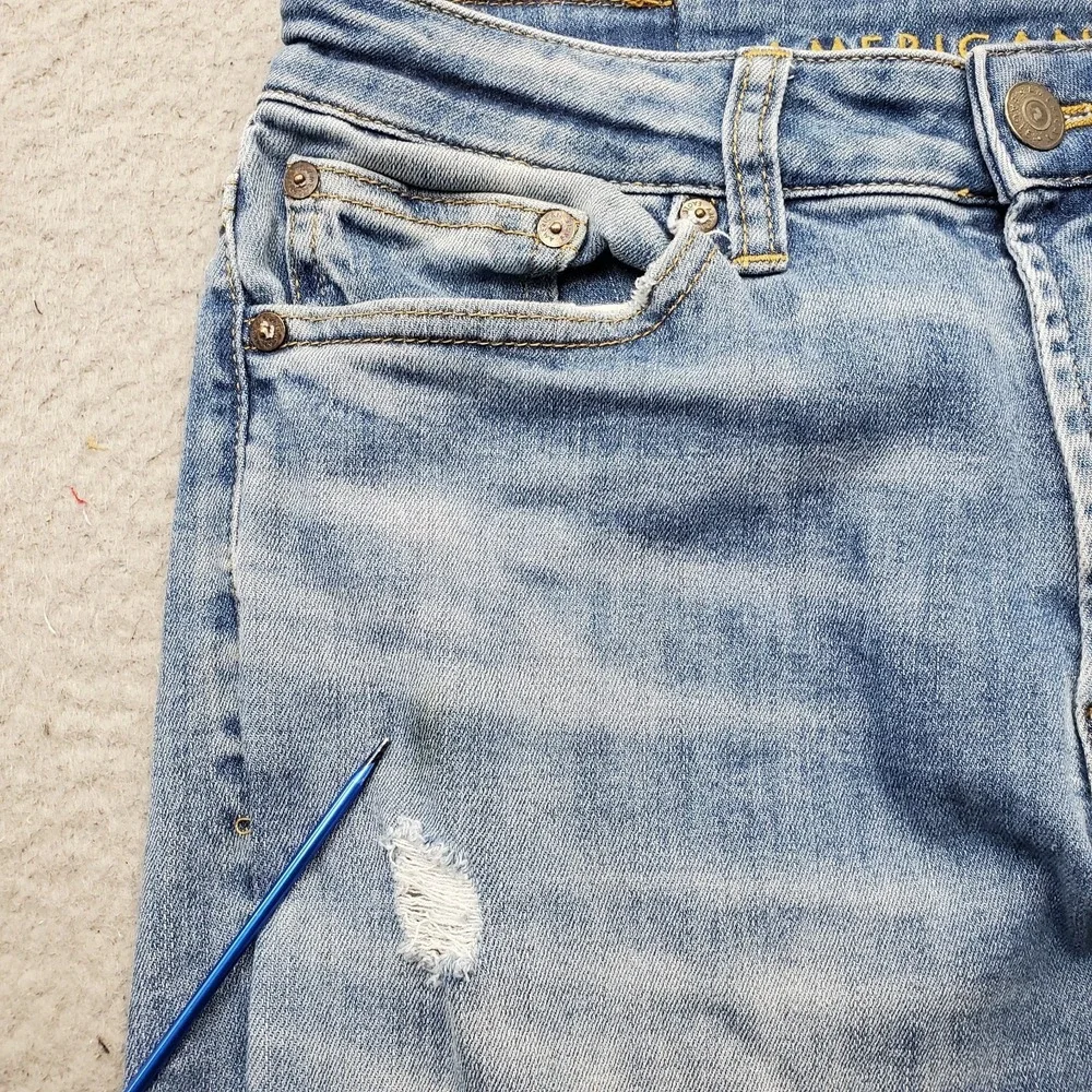 American Eagle Straight Jeans Mens 29x30 Blue Denim Next Level Flex Distressed